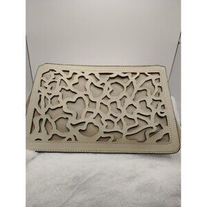 Herbosa Beige Cutout Handbag Purse Crossbody Clutch Adjustable Strap